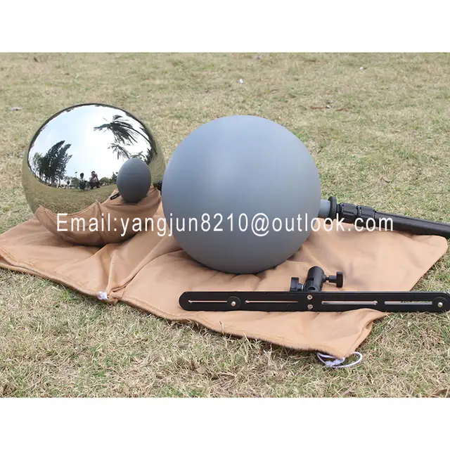 25 cmVFX-HDRI Profession Camera Reflector Stainless Steel Hollow Sphere Photographic Props Set seen from another angle
