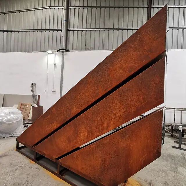 300cm Large outdoor Garden corten steel sculpture seen from another angle