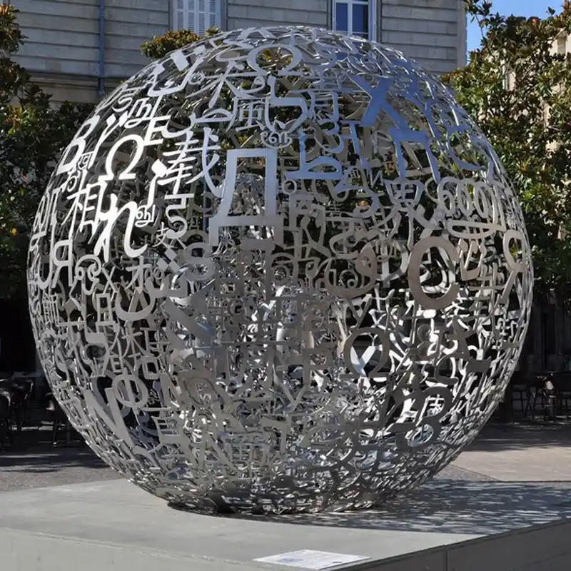 Outdoor Large 304 Grade Stainless Steel Hollow Ball Sculpture for Garden Landscape