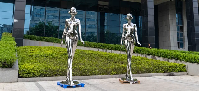 3750 mm Stainless Steel Robot Sculpture in Shanghai