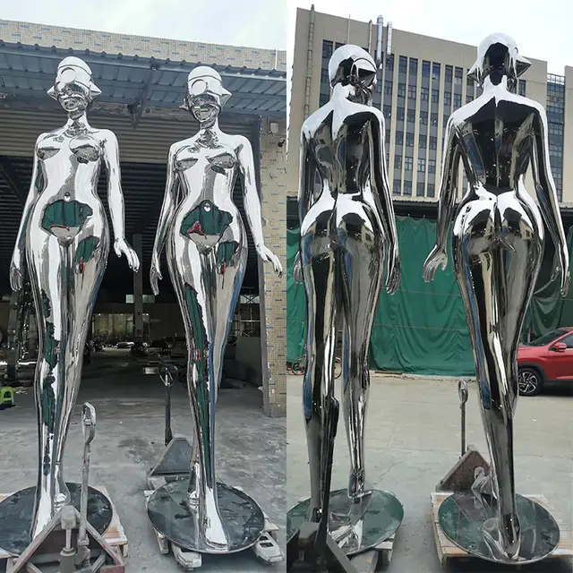 3750 mm Stainless Steel Robot Sculpture in Shanghai seen from another angle
