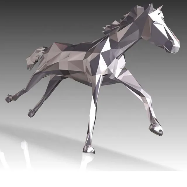 3D Stainless Steel Outdoor Large Horse Sculpture