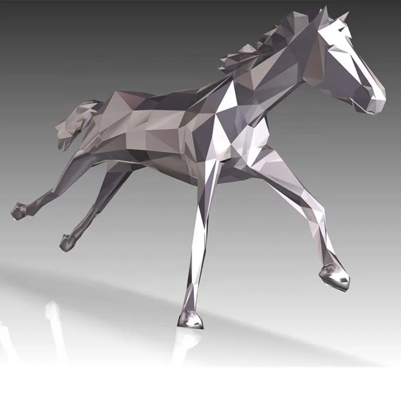 3D Stainless Steel Outdoor Large Horse Sculpture