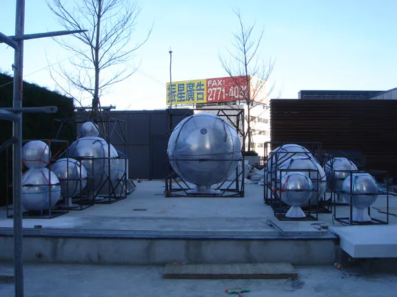 Large Outdoor Abstract Stainless Steel sphere Sculpture stainless steel art sculptures—Small universe from the side