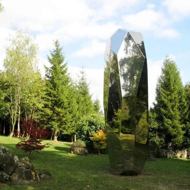 Large stainless steel sculpture—Crystal stone