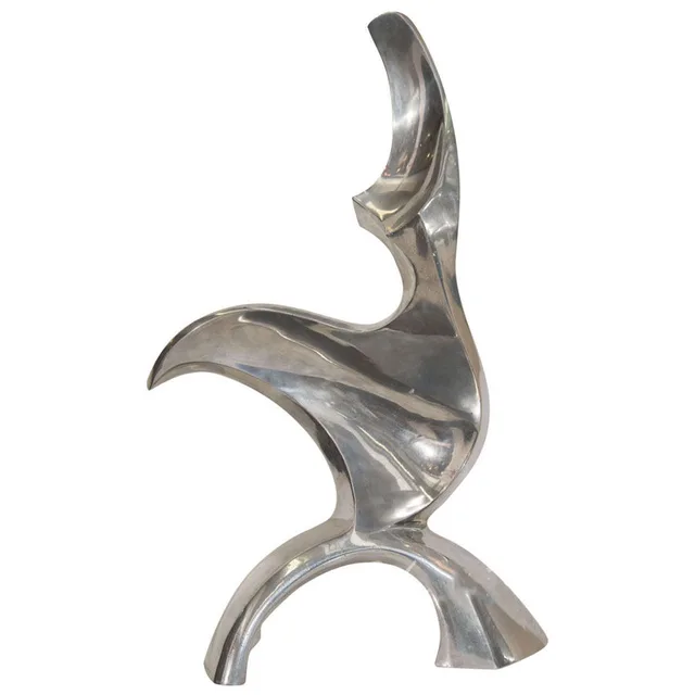 Abstract Crane Stainless Steel Animal Sculpture