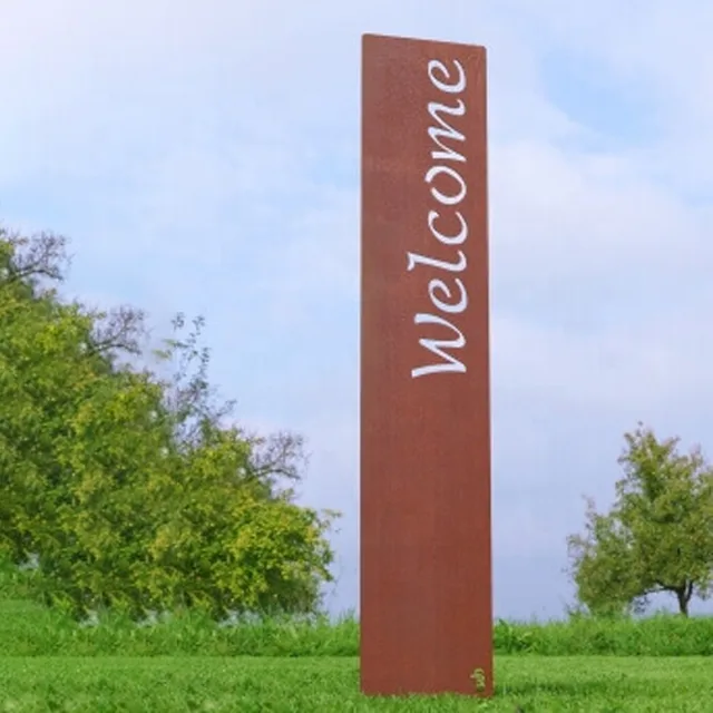 Abstract Metal Rust Corten Steel Stele Sculpture For Garden Decoration seen from another angle