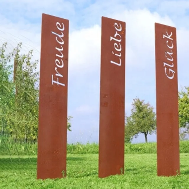 Abstract Metal Rust Corten Steel Stele Sculpture For Garden Decoration