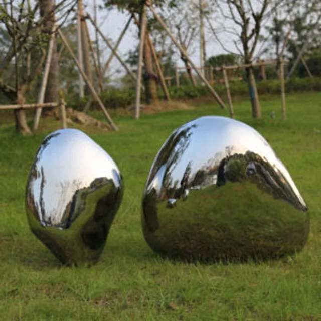 Garden grass interior decoration stainless steel sculpture stainless steel egg ball 2