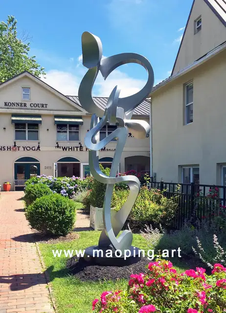 Outdoor garden courtyard Stainless Steel Metal Abstract Ribbon Sculpture