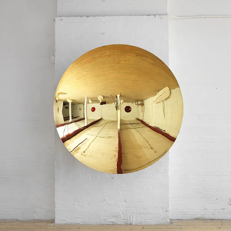 55″ /24″ circular concave mirror Stainless Steel Wall Sculpture