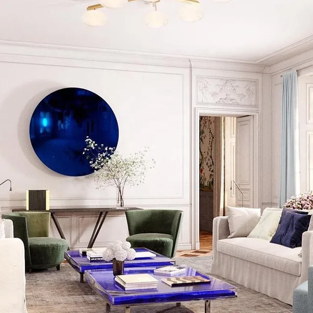 Seven Stars Concave Mirror Wall Sculpture in close view