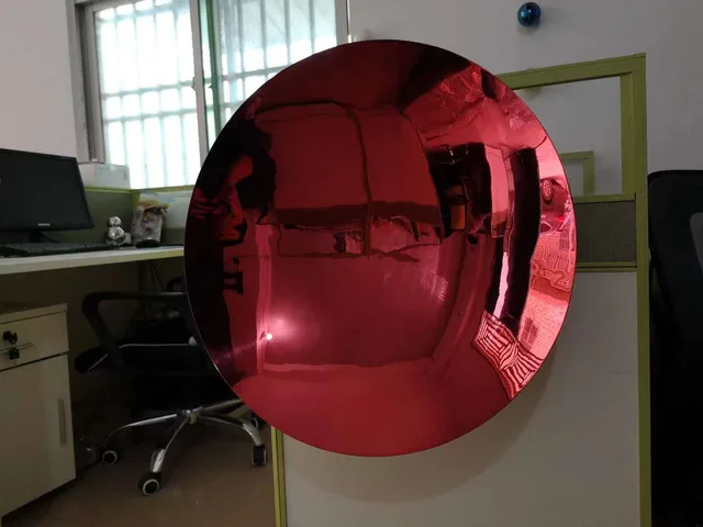 Anish kapoor red Concave Mirror Sculpture at the Metropolitan Museum of Art