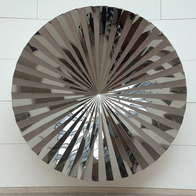 Large Outdoor Abstract Stainless Steel sphere Sculpture stainless steel art sculptures—Fan mirror