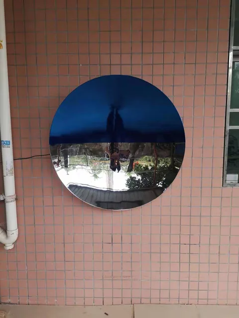 Abstract Decorative Stainless Steel Interior Ornaments Wall concave mirror Sculpture seen from another angle