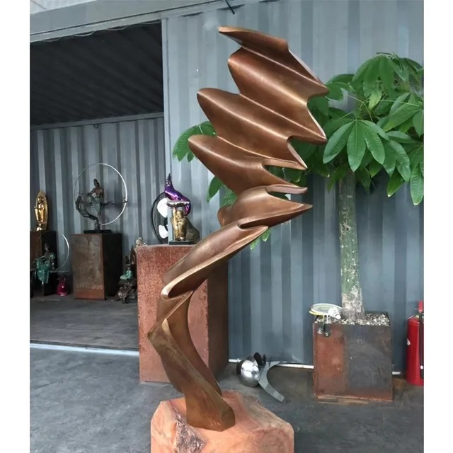 Antique Casting Modern Abstract Bronze Sculpture seen from another angle
