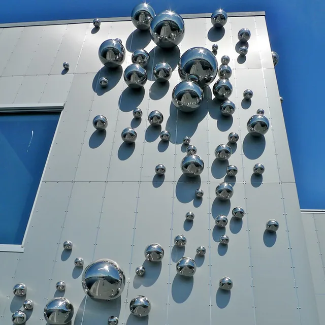 Large Outdoor Abstract Stainless Steel sphere Sculpture stainless steel art sculptures—Small universe in close view
