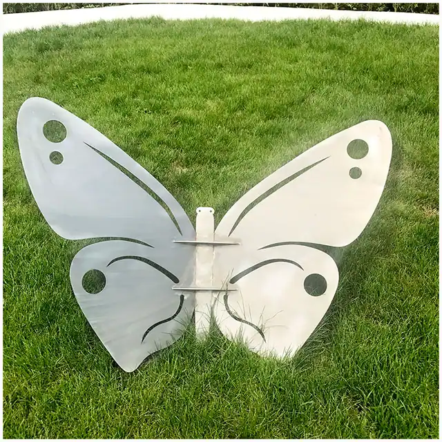 Garden Customized Red Butterfly Stainless Steel Sculpture
