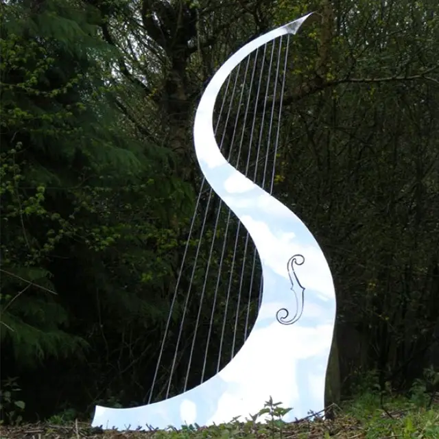 Cello Musical Stainless Steel Urban Statue