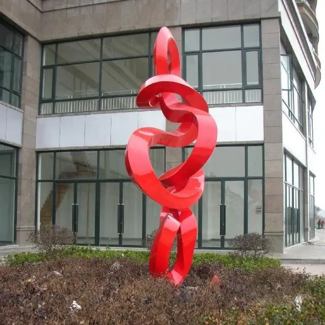 Customized Modern Letters Outdoor Stainless Steel Sculpture seen from another angle