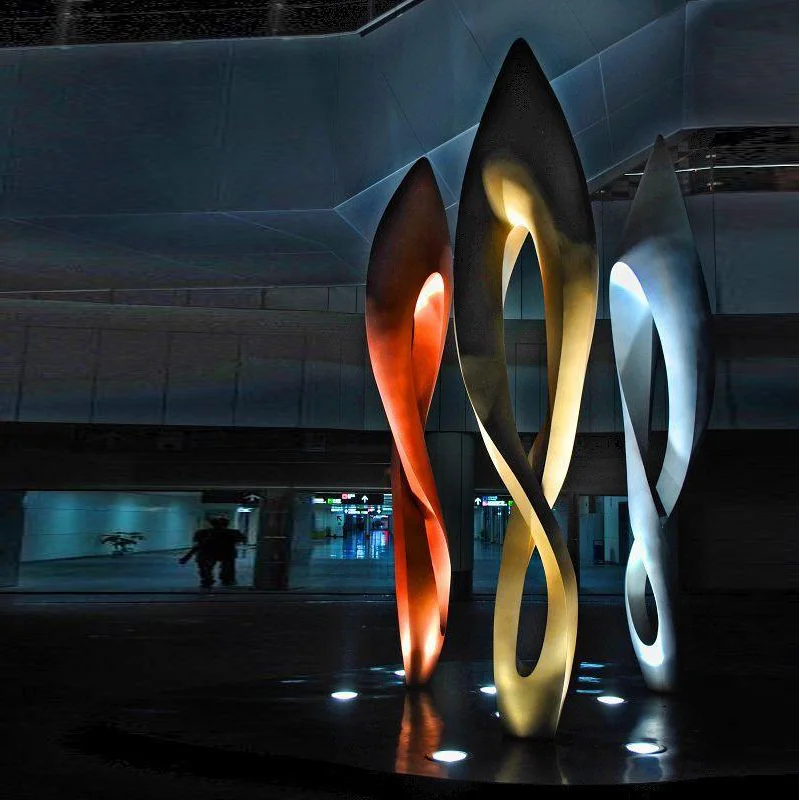 Color Large Outdoor Metal Sculpture Modern Abstract Art