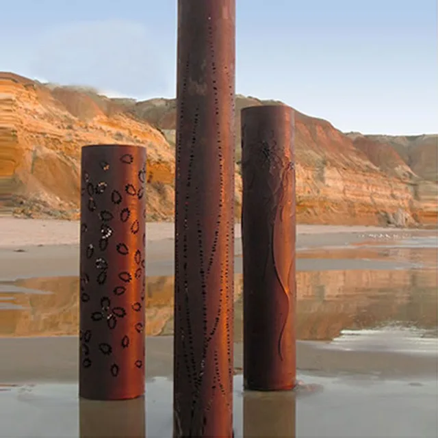 Contemporary Art Decorative Corten steel Column Futuristic Sculpture