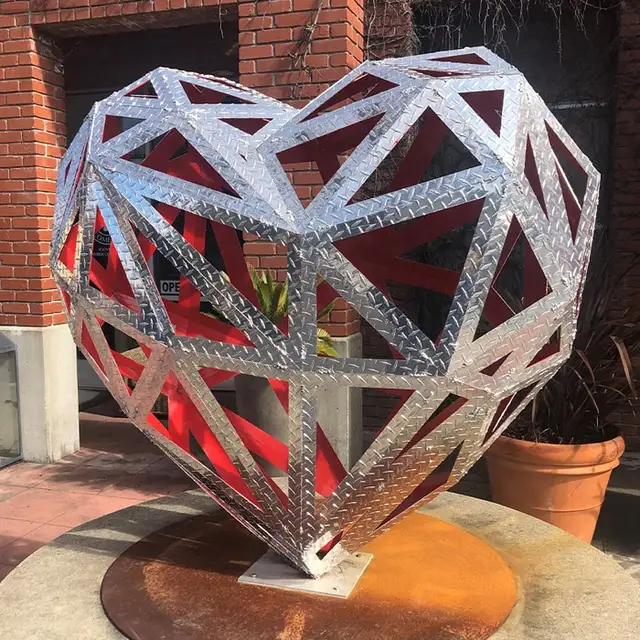 Contemporary Metal Outdoor Garden Sculpture in Stainless Steel