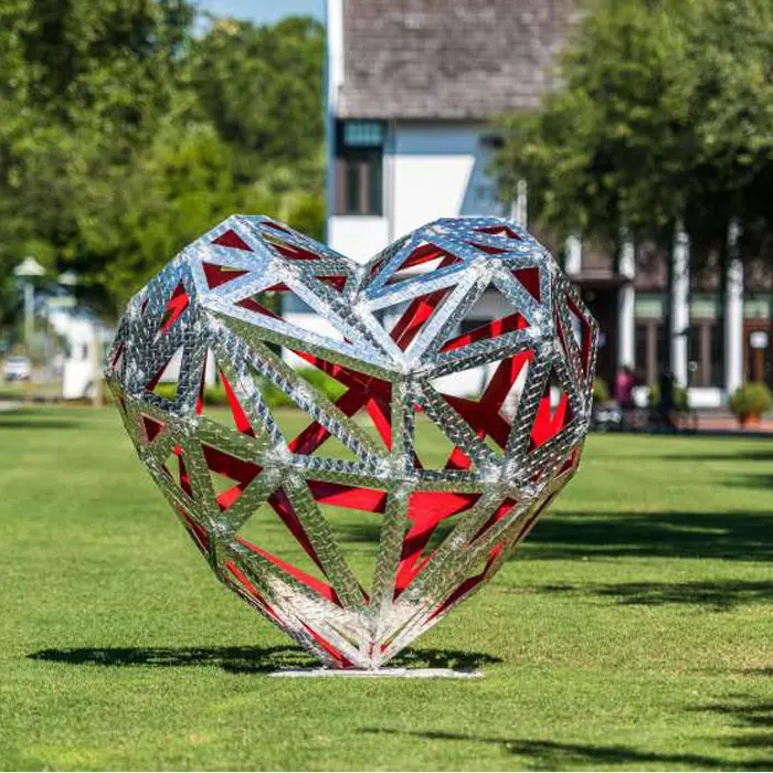 Modern Large Stainless Steel Mirror Polished Garden Sculpture
