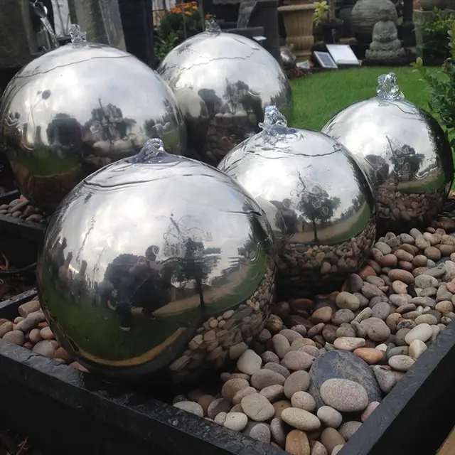 Outdoor Garden Stainless Steel Water Fountains in close view