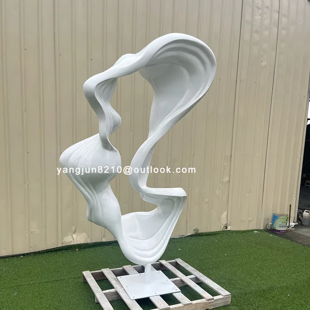 Custom color Outdoor park square garden courtyard art stainless steel abstract sculpture from the side