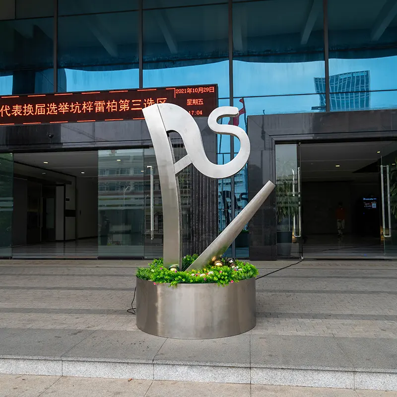 Lobby Decoration Indoor Metal Sculpture Stainless Steel Sculpture