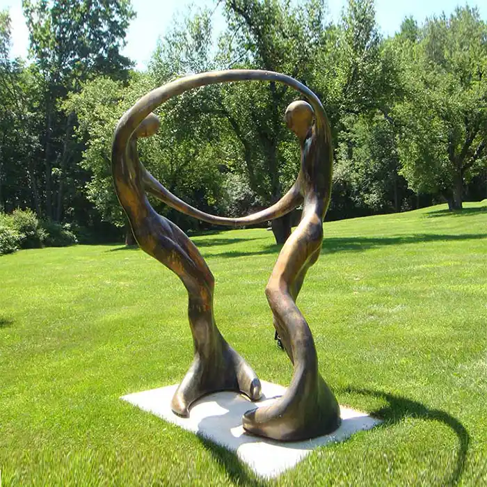 Dancing mermaid copper outdoor abstract sculpture