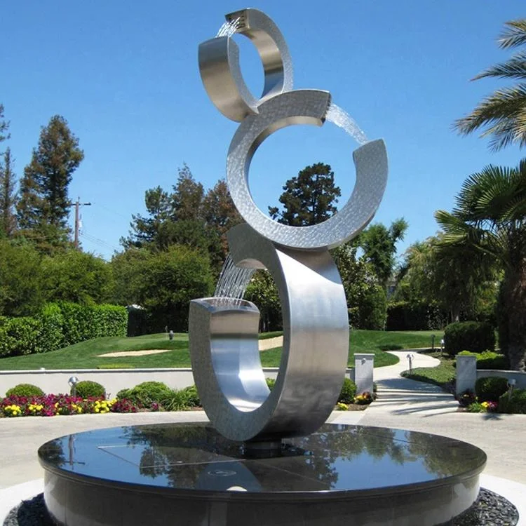 300cm Decoration Landscape Large Stainless Steel 3C Metal Water Fountain