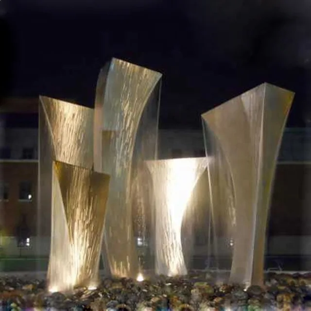 Decorative Public Plaza Ornamental Stainless Steel Waterfall