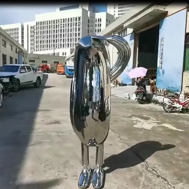 Stainless Steel Outdoor Metal Bird Garden Sculpture