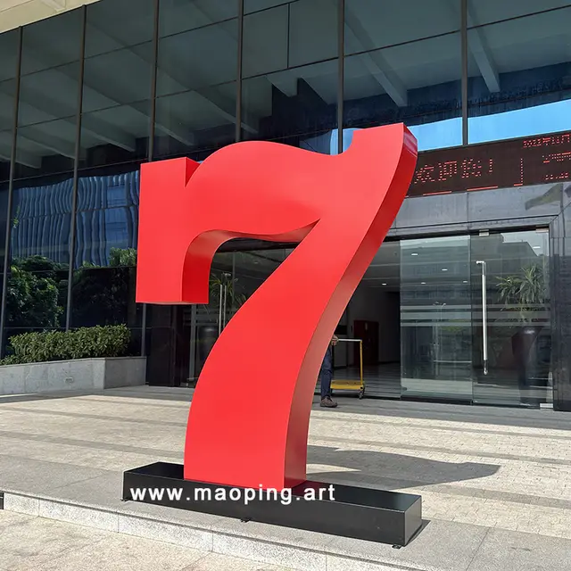 Digital Sculpture House Number for Villa No. 7 in close view