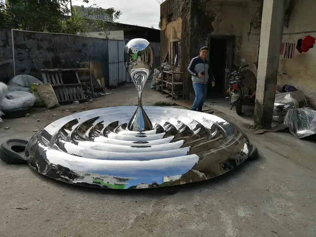 Outdoor plaza garden lawn park metal sculpture stainless steel abstract ripple sculpture