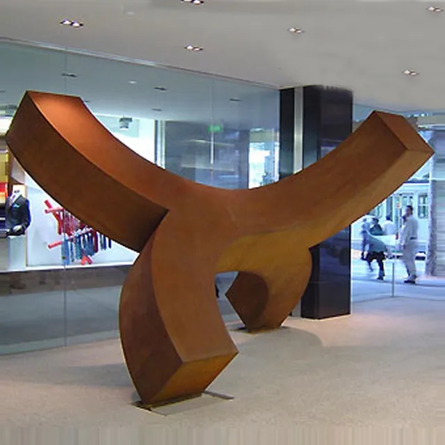 Factory custom modern large art craft corten steel abstract sculpture