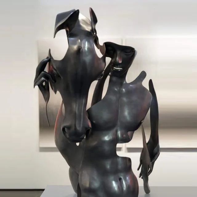 Famous Abstract Stainless Steel Modern Metal Art Sculpture seen from another angle