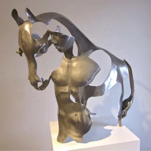 Famous Abstract Stainless Steel Modern Metal Art Sculpture in close view