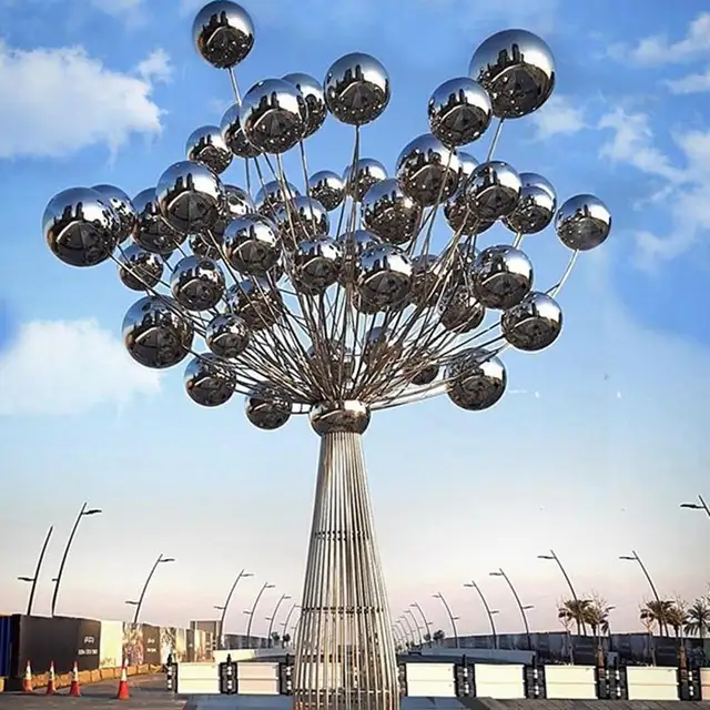 Garden Metal Ornament Stainless Steel Balloon Sculpture
