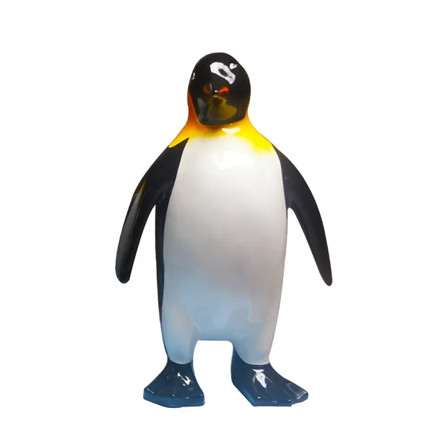 Large fiberglass penguins in public art seen from another angle