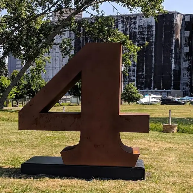 Figure Garden Metal Outdoor Corten Steel Sculpture in close view