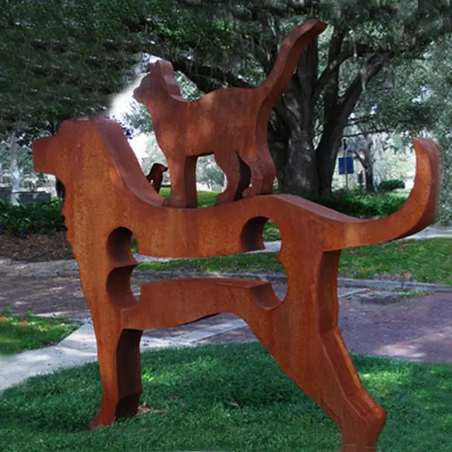 Rusty Animal Garden Art Corten Steel Camel Sculpture