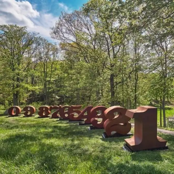 Garden Decoration Metal Sculpture Corten Steel Arabic Numerals