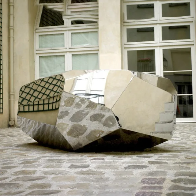 Garden Decoration Sculptural Public Stainless Steel Bench Seating Sculpture 3-9 Meters are available