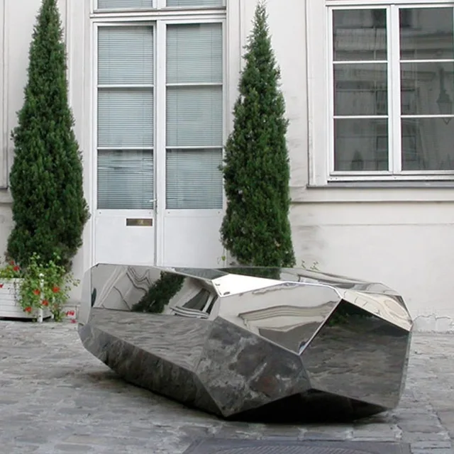 Garden Decoration Sculptural Public Stainless Steel Bench Seating Sculpture 3-9 Meters are available from the rear