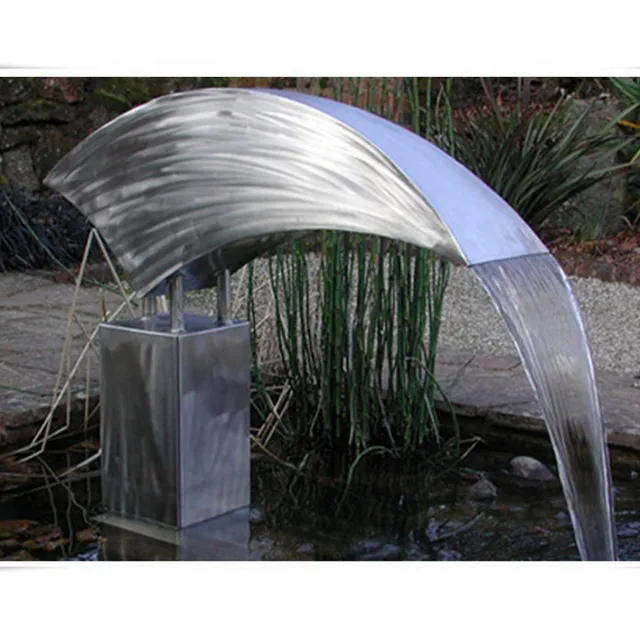 Outdoor Water Feature Stainless Steel Garden Waterfall Fountain