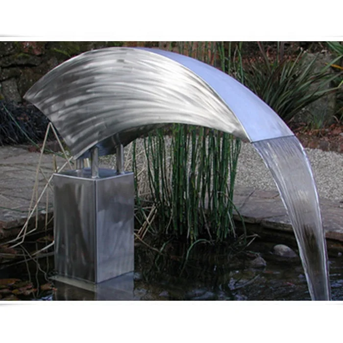 Outdoor Water Feature Stainless Steel Garden Waterfall Fountain