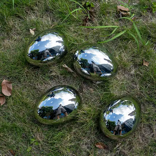 Color stainless steel sculpture stainless steel egg ball